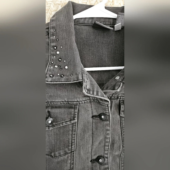 Chico's Dark Wash Denim Jacket - Picture 6 of 6